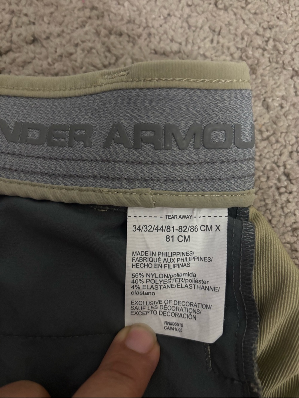 Under Armour Match Play Golf Pants
Men Beige Straight Leg Nylon
Blend Stretch - Picture 9 of 15